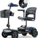 Christmas Gift for Mom Dad Parents Metro Mobility Scooters-4 Wheel Electric Powered Folding Mobility Scooter for Adults Seniors-265 lbs Max Weight-Long Range Power Extended Battery-M1 Lite Blue