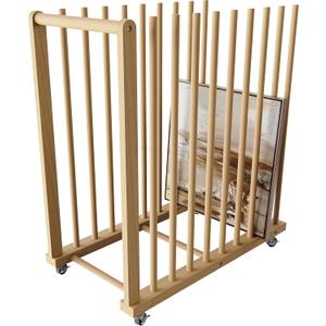 Art Storage Rack, Art Canvas Storage, Canvas Boards Rack Art Storage with Handle & Caster Wheels for Drawing Board, Panel, Paper Pad for Art Studios, Artworks, Gallery (16"D x 29.5"W x 30"H)
