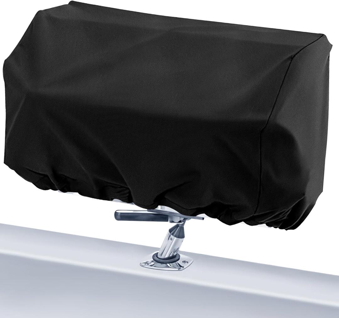 Boat Grill Cover Rectangular, 9 inch x 18 inch Primary Cooking Grate Size, 100% Solution-Dyed Acrylic Waterproof High Color Fastness and Service Life (Black)