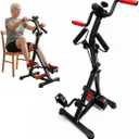 3-in-1 Pedal Exerciser with Resistance Bands, Under Desk Bike for Seniors Arm & Leg Workout, Adjustable Tension Floor Cycle with Massage Rollers, Seated Mobility Equipment