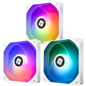 Thermalright TL-C12CW-S X3 CPU Fan 120mm White ARGB Case Cooler, 4pin PWM Silent Computer Cooling Fan with S-FDB Bearing Included, up to 1550RPM3 Quantities