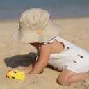 Baby Sun Hat for Boy Girl Toddler Summer Bucket Hat Kids Sun Protection Beach Hat Cotton Baby Hats (0-6 Months, Light Khaki)
