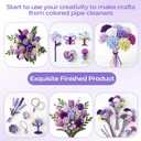 Libima 3800 Pcs Pipe Cleaners Bulk 10 Colors 12" Graduation Pipe Cleaners Craft Set Chenille Stems Flower Kit 6mm Colorful End Year of Teacher Gift Fuzzy Sticks Party Supply for DIY Art (Purple)