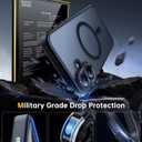 JUESHITUO for iPhone 16 Plus Case with 1X Screen Protector, [Tailored for MagSafe] [Mil-Grade Shockproof Defense] with Integrated Lens Protection Translucent Matte Phone Case for iPhone 16 Plus, Black