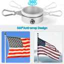 Anovo Flag Pole Rings, Flagpole Rings Aluminum Alloy 360 Rotating Anti Wrap Flag Mounting Spinning Ring Clips for 1.75-2.02 Inch Diameter Flagpole (2 Inch -Pack of 2, Matte Silver)