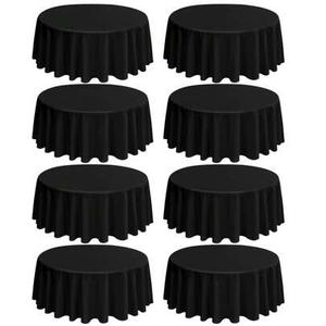18 black round tablecloths, 8ft