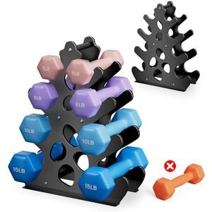 Dumbbell Rack Stand with Anti-Slip Pads for Home Gym, Compact A-Frame Design Weight Rack with Handle, Coral-Inspired & Space-Saving Dumbbell Holder (Dumbbells Not Included), Size: 4 tier (No Dumbbells Included)