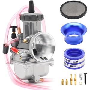 PWK 34mm Carburetor Kit Motorcycle Racing Carb with Air Filter Intake Manifold Boot Universal For 250cc to 350cc Pit Dirt Bike Motocross Enduro On/Off Road ATV Quad Scooter (34mm)