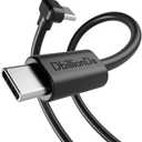 DbillionDa USB C Cable Right Angle, 90° Short Connector Charger (10ft, 60W) USB C to USB C for iPhone 15, Galaxy S23, MacBook Pro 2020, iPad Pro, iPad Air 4, Pixel, Switch –Enhanced Gaming Comfort