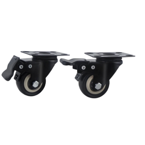 2 Inch Wheel Casters,Set of 2 Heavy Duty Casters,with Brake,No Noise Locking Polyurethane (PU) Wheels, for Furniture and Workbench Load 800lbs
