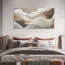 AOZEMI Large Abstract Wall Art Beige Wall Art White Canvas Art Print Modern Artwork for Bedroom Bathroom Living Room Office 24"x 48"