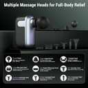 Mini Massage Gun with 10 Massage Heads, Percussion Deep Tissues Handheld Muscle Massager, 8mm Amplitude High-Intensity Massager Gun for Pain Relief for Office Gifts for Her, Home, Athletes