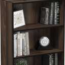 Furinno PASIR Book Shelf, 3-Tier Bookshelf, Storage Shelves Bookcase, 9.7 x 23.7 x 31.5, for Living Room, Bedroom, Home Office, Columbia Walnut