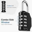 Puroma Combination Lock 4 Pack 4 Digit Waterproof Locker Locks Secure Outdoor Padlock for Gym Lockers, Toolboxes, Gates, Fences, Storage, Sports Locker, Cabinets (Black)