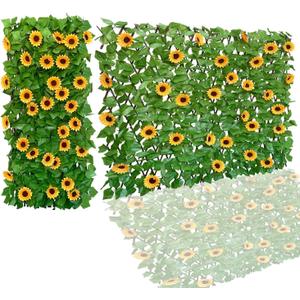 Expandable Fence Privacy Screen for Balcony Patio Outdoor,Decorative Faux Ivy Fencing Panel,Artificial Hedges (Single Sided Leaves) (1)