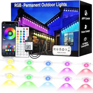 500FT Permanent Outdoor RGB Lights,IP67 Waterproof LED Eaves Lights with Smart App/Remote Control,for Christmas and All Holiday Decor,Daily and Accent Lighting,House Roof and Garden Lighting 500FT Permanent Outdoor RGB Lights,IP67 Waterproof LED Eaves Lights with Smart App/Remote Control,for Christmas and All Holiday Decor,Daily and Accent Lighting,House Roof and Garden Lighting