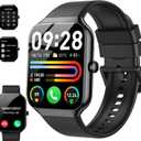 Smart Watch, 2025 New Smartwatch for Men Women with Bluetooth Call, 1.96" Fitness Watch with 110+ Sport Modes/Heart Rate/Sleep Monitor/Pedometer, IP68 Waterproof Fitness Tracker for Android iOS, Black