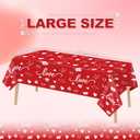 3 Pack Valentine Tablecloth 5484 Inch Rectangle, Red Pink Heart Fabric Table Cloth Disposable Rectangle Table Cover for Wedding Valentines Tables Decorations
