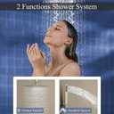 Ceiling Mounted Rain Shower Faucet Set, 16-Inch Ceiling Rainfall Shower Head with Handheld Spray Contain Rough-in Valve and Trim Included, Brushed Gold