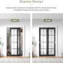 EaseLife 4FT/48in Bypass Double Sliding Pocket Door Hardware Kit,Commercial Grade,Aluminum,Bypassing Closet Doors Track for 2 Door System,Slide Smoothly Quietly,Easy Install,No Door