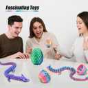 3D Printed Dragon Egg, Articulated Flexible 3D Printed Dragon Fidget Toy, Mystery Easter Dragon Egg,3D Print Dinosaur Eggs Toy for Home Office Executive Desk Decor (Purple, 12.5in)