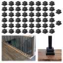 Muzata 50Pack Baluster Shoes Aluminum Flat Base Shoe for 1/2" Square Balusters Black Staircase Spindle Level Shoes, WT10
