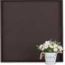 Hanobe Large Ottoman Serving Tray: Faux Leather Coffee Table Trays with Handles 22 Inch Square Extra Big Oversized Aesthetic Modern Brown Ottoman Topper for Living Room Parties Home