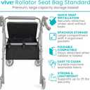 Vive Rollator Accessories Bag - Under Seat Rollator Walker Basket for Seniors - Extra Large - Underseat Pouch Tote for Rolling Walkers - with Reinforced Liner to Prevent Sagging