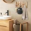 Novabright Farmhouse Wall Decor, Rustic Wood Coat Rack Wall Mount, Vintage Country Decorative Hook for Living Room, Bedroom, Kitchen, Bathroom, Modern Farmhouse Home Decoration