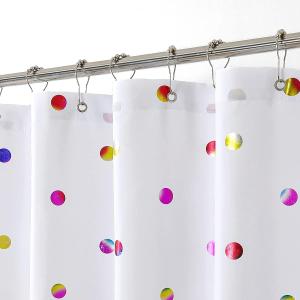 White Shower Curtain for Bathroom Colorful Gradient Polka Dots Patterns Metallic Printed Water- Resistant Winter Holiday Shower Curtain Boho Soft Microfiber Fabric Shower Curtain 70" x 84" L (70"W x 84"L (Pack of 1))