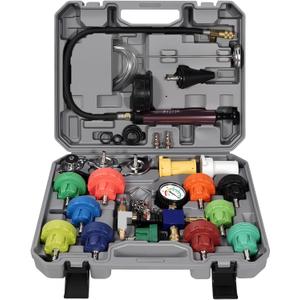 25PCS Coolant Pressure Tester & Vacuum Refill Kit,Radiator Pump Pressure Tester Kit for Automotive Cooling System Water Tank Leakage Detection