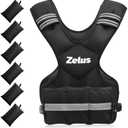ZELUS Weighted Vest for Men and Women | 20-32lb Vest with 6 Ironsand Weights for Home Workouts | Adjustable Body Weight Vest Exercise Set for Cardio and Strength Training