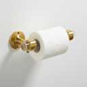 Brushed Brass Toilet Paper Holder, Durable, Lucite Toilet Paper Fixture, Rustproof Wall Mount Bathroom Kitchen & Washroom, 7"x3"x2" Inches