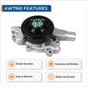 PAROD AW7160 Water Pump Kit Fit for [3.9L 5.2L 5.9L] 93-98 Jeep Grand Cherokee, 93-94 Dodge B150/B250/B350, 95-98 B1500/B2500/B3500, 93-03 Dakota,98-03 Durango,94-03 Ram 1500, 94-02 Ram 2500/Ram 3500