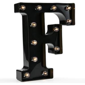 OYCBUZO Light Up Black Alphabet Marquee Letters Sign LED Marquee Number Lights Sign for Night Light Home Bar Christmas Lamp Birthday Party Wedding Decoration F