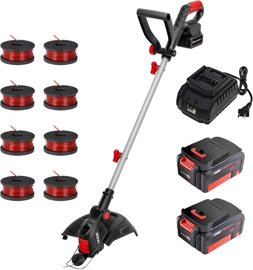 MZK 20V 12'' Cordless String Trimmer, Grass Trimmer&Edger with Replacement Spools,2307116