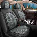 DISUTOGO Seat Covers Full Set Fit for Ford Bronco Sport 2021-2024 2025 Faux Leather Car Seat Covers Compatible Airbag Automotive Waterproof Seat Cushions Protector (5 Seats, Black&Dark Grey)