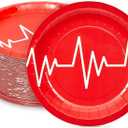Nurse Graduation Party Supplies, Red Paper Plates (7 In, 80 Pack)