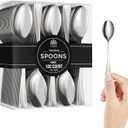 Mini Dessert Spoons - Bulk Pack of 100 Mini Silver Disposable Spoons - 4 Inch Plastic - Bpa Free - Food Safe