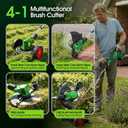 20000RPM Cordless Weed Wacker, 11" Cutting Range 4-in-1 Battery Powered Weed Eater, 21V Lightweight Brush Cutter, 800W String Trimmer Lawn Edger with 2 Batteries & LED Display, standard