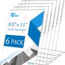 EHWINE 6 Pack 8.5 x 11 Acrylic Sign Holder, Clear Plastic Signs Display Stand, Vertical Slanted Back Paper Holder Stand up Table Top Sign Holders Flyer Stand Frames Suitable for Office Business Store