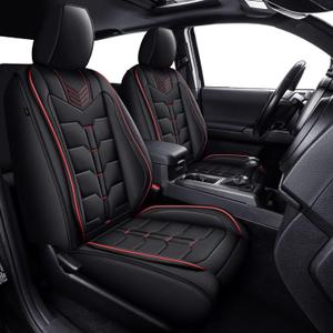 Seat Covers Fit for Tacoma:2024 2025 2026 - Full Set Car Seat Covers Fit for Toyota Tacoma - Truck Pickup Double/Crew Cab SR SR5 TRD Sport TRD Off-Road PreRunner Trims (5 Seats,Redline)