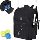 52L Pickleball Bag Fits 6+ Paddles,Pro Pickleball Backpack with Wet Dry Separation,Shoe Compartment,Hidden Ball Net,Designed for 2 Players Family and Couples