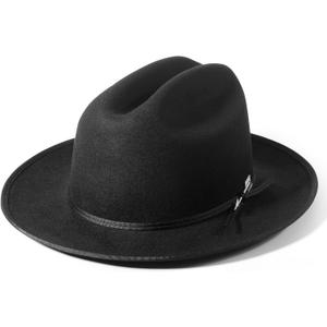 Open Road Hat Fedora Hat Pure Wool Felt Hat Vintage Rancher Hat Airway Vented Panama Hats for Men Women (7 3/8-7 1/2)