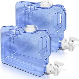 2 Pack Fridge Water Dispensers Bottle with Leak-proof Spigot and Convenient Handle Reusable Plastic Juice Beverage Dispenser Water Jug for Party Refrigerator Drink Iced Tea Juice Storage