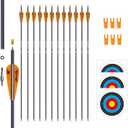 31inch Carbon Arrow Archery Targeting Practice Hunting Arrows for Compound & Recurve Bow with Removable Tips(Pack of 12) (Orange White)