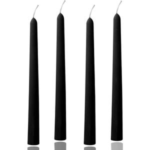 10in Gradient Taper Candles Set of 4 Pack Tapered Candle, Tall Candlesticks, for Dinner Party Wedding, Home Decor, Kitchen Decors, Christmas, Halloween (Black, 10 inch)