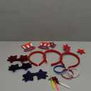 Suncalla 12 Pcs 4th of July Accessories American Accessories, Red White Blue Decorations Headbands Flag Necklaces Sunglasses Bracelet Funny for Independence Day Party Favor Memorial Day Party Supplies