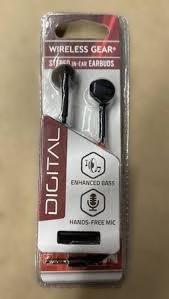 Wireless Gear Stereo In Ear Earbuds Digital Black