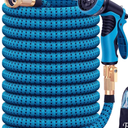 75FT Garden Hose, Lightweight Water Hose,Blue, 3/4" Connectors Lawn Hose for Outdoor, Outside Hose for Yard Backyard, Collapsible & Car Wash Watering